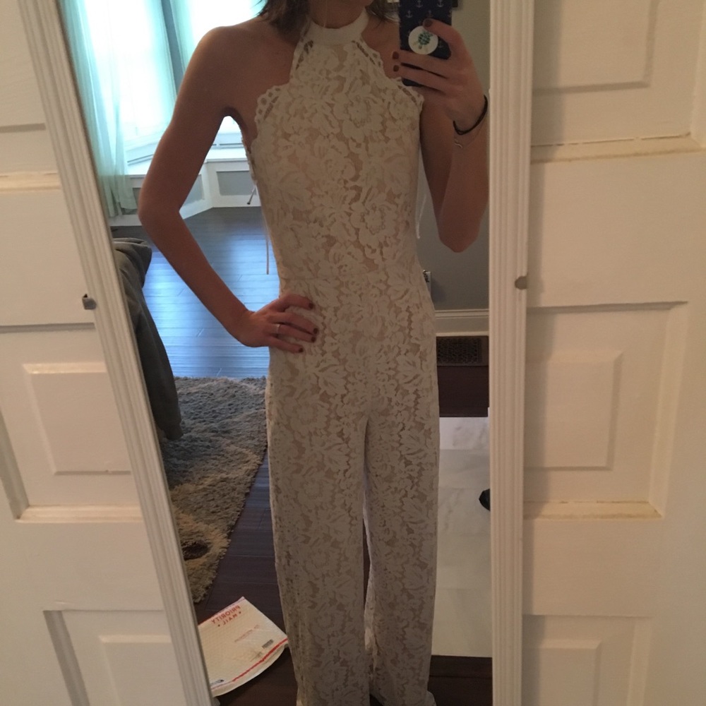 White lace romper/ jumpsuit